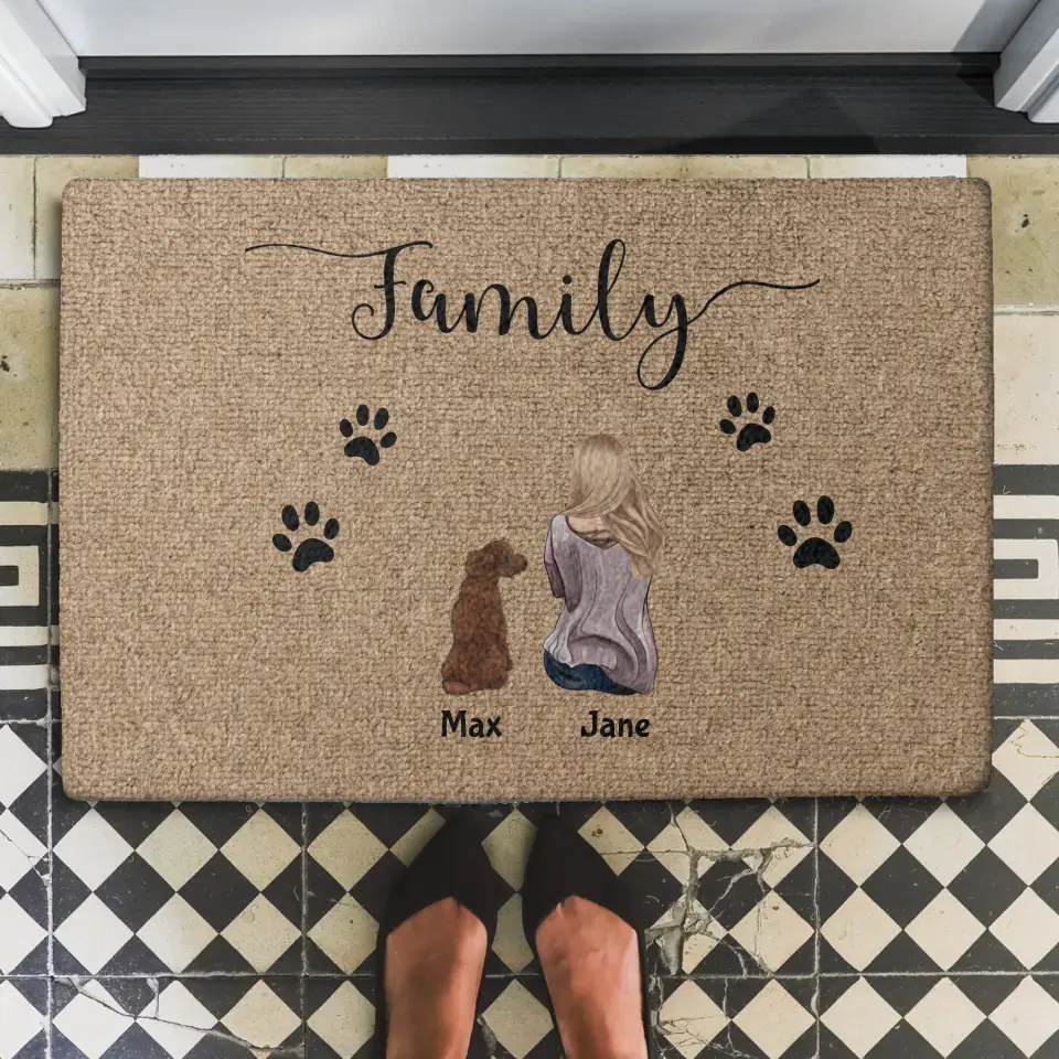 Dog with lights doormat outlet