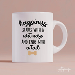 Mother and Little Kids with Dogs Personalized Mug - Name, skin, hair, clothes, dog, background, quote can be customized