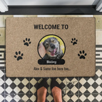 Photo with name tag - Personalized dog doormat - Giftymize™️