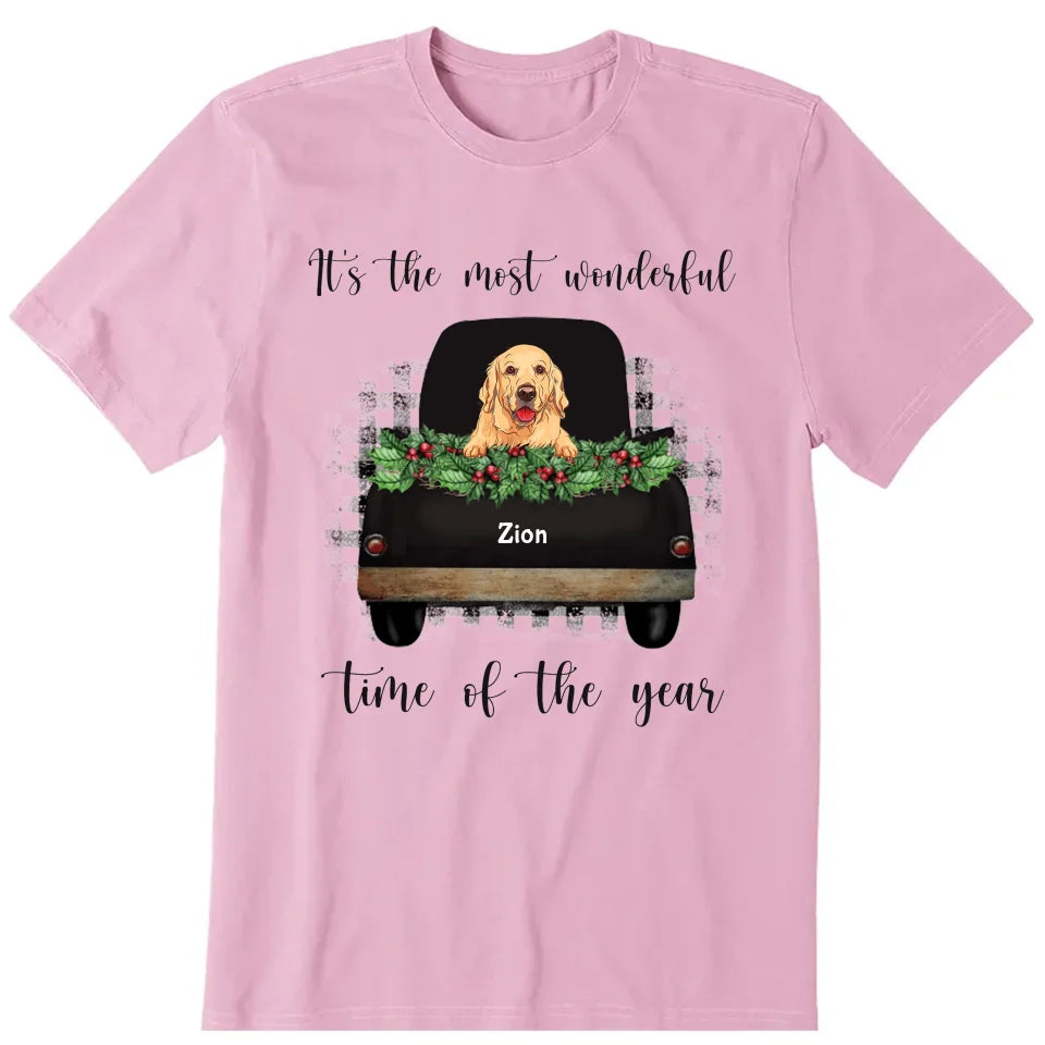 Most Wonderful Christmas Personalized T-Shirt, Hoodie & Sweatshirt - Name, dog can be customized