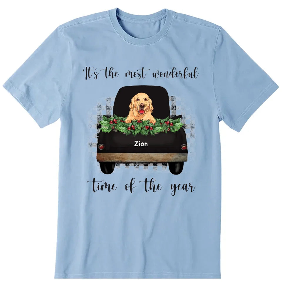 Most Wonderful Christmas Personalized T-Shirt, Hoodie & Sweatshirt - Name, dog can be customized