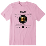 Dad Has Amazing Music Taste Personalized T-Shirt, Hoodie & Sweatshirt - Photo, song, song name, artist name, song duration can be customized