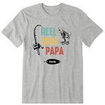 Reel Cool Papa Personalized T-Shirt, Hoodies & Sweatshirt - Background, kid name can be customized