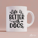 Man and Woman and Dogs Christmas Personalized Mug - Name, skin, hair, dog, background, quote can be customized - Giftymize™️
