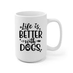 Man and Woman and Dogs Christmas Personalized Mug - Name, skin, hair, dog, background, quote can be customized - Giftymize™️