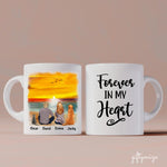 Beach Couple with Dogs & Cats Personalized Mug - Name, skin, hair, dog, cat, background, quote can be customized - Giftymize™️