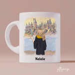 Harry Potter Inspired Girl Personalized Mug: Name, skin, hair, background, quote can be customized - Giftymize™️