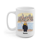 Harry Potter Inspired Girl Personalized Mug: Name, skin, hair, background, quote can be customized - Giftymize™️