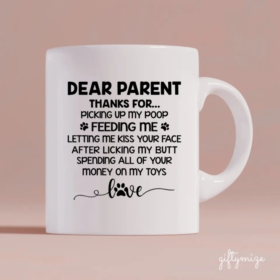 Dog Parent is awesome Personalized Mug - Name, skin, hair, dog, background, quote can be customized - Giftymize™️