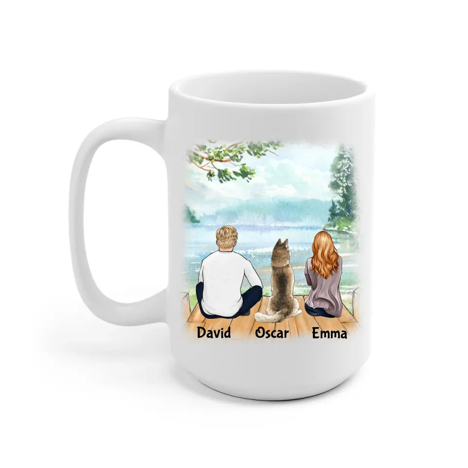 Dog Parent is awesome Personalized Mug - Name, skin, hair, dog, background, quote can be customized - Giftymize™️
