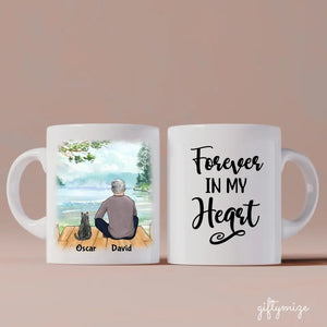 Cat Dad Personalized Mug - Name, skin, hair, cat, background, quote can be customized