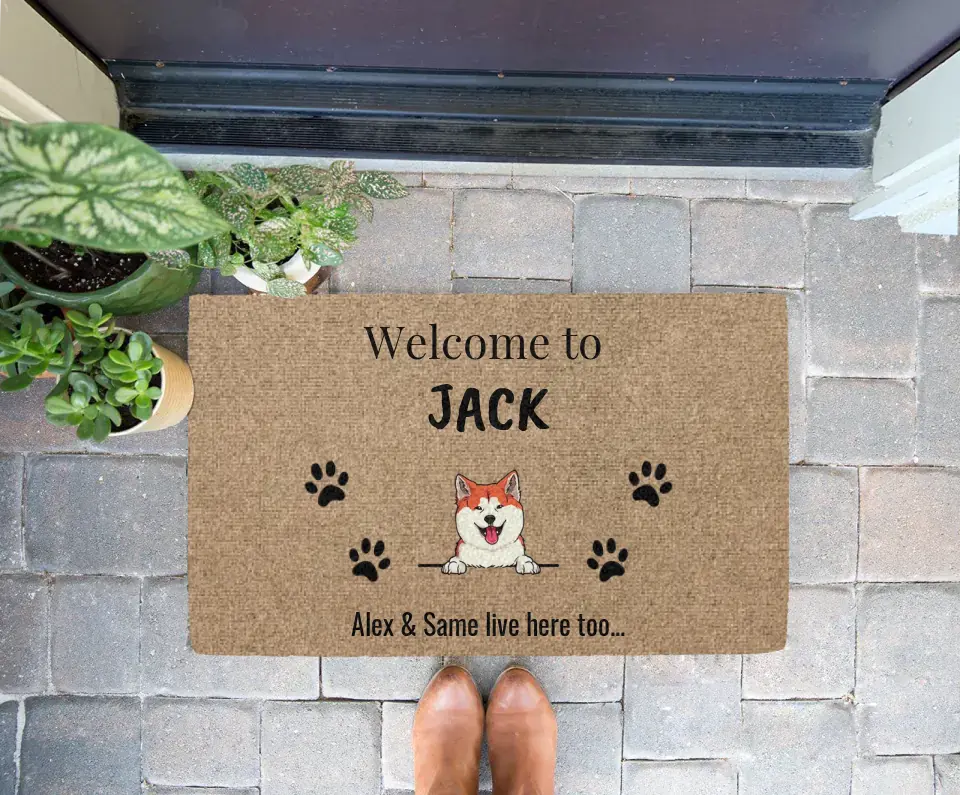 Pitbull Dog v2 Personalized Doormat