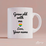 Male couple Personalized Mug - Name, skin, hair, background can be customized