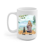 Cat Mom Personalized Mug - Name, skin, hair, cat, background, quote can be customized