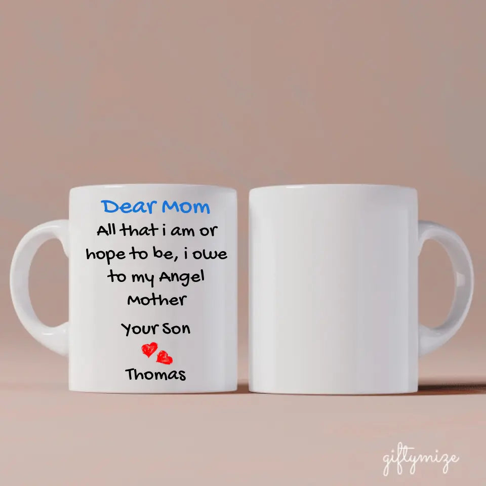 Mother In My Heart Personalized Mug - Text can be customized