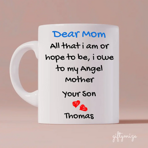 Mother In My Heart Personalized Mug - Text can be customized