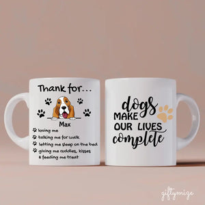 Grateful Dog Personalized Mug - Name, dog, quote can be customized