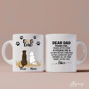 Adorable Dog Dad Personalized Mug - Name, dog, quote can be customized