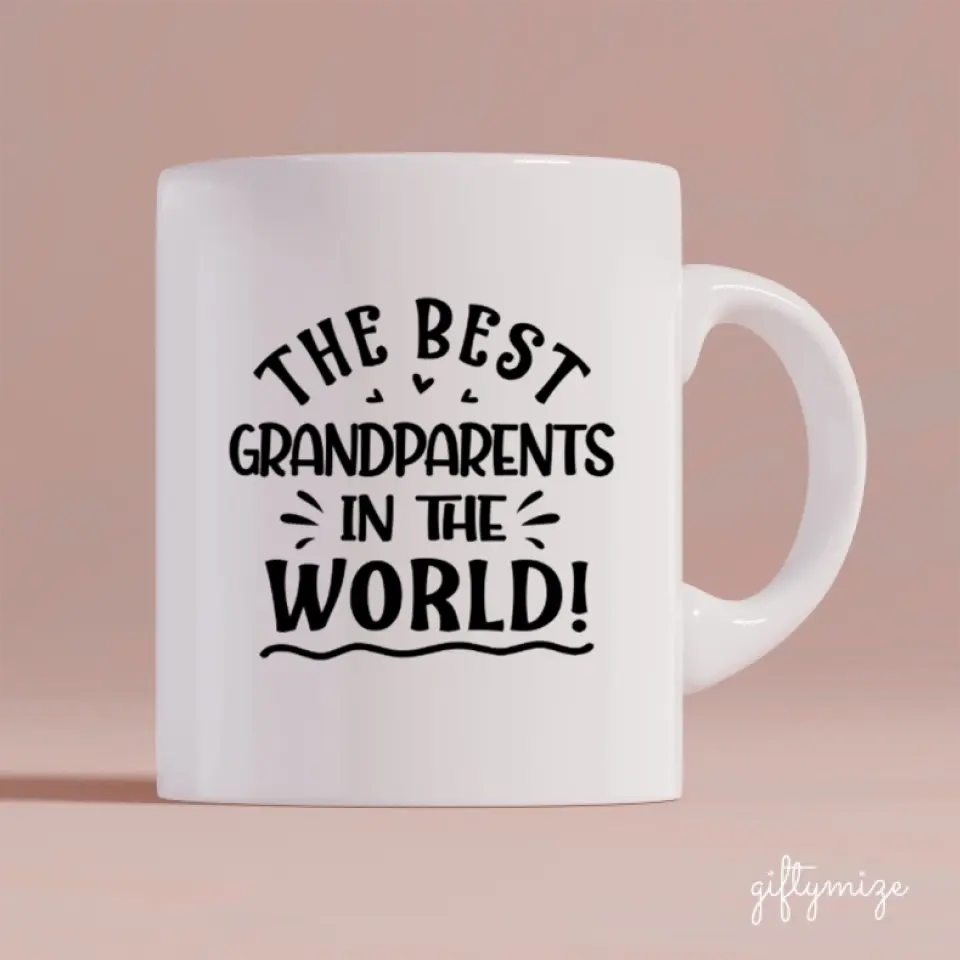 Dogs and Grandparents Personalized Mug - Name, skin, hair, dog, background, quote can be customized