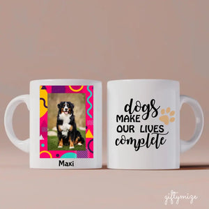 Dog Color Frame Upload Photo Personalized Mug - Photo, quote, name can be customized