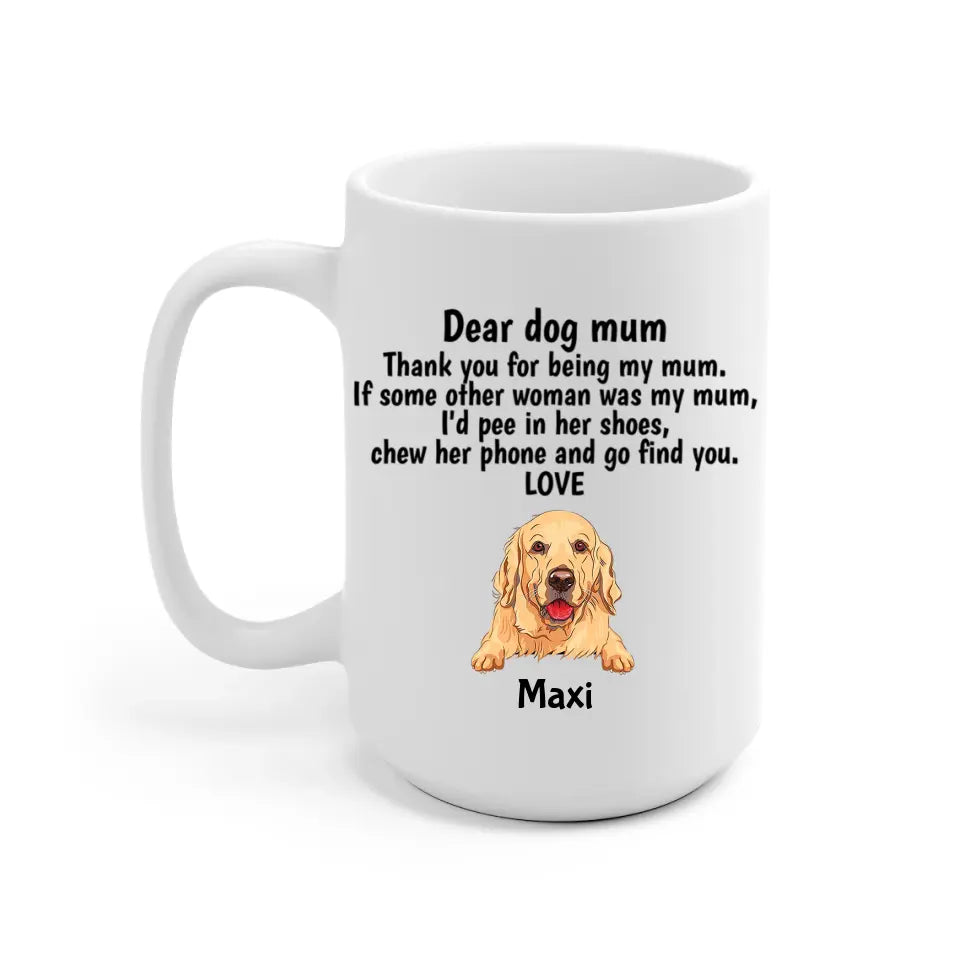 Funny Dog Mom Personalized Mug - Name, dog, quote can be customized