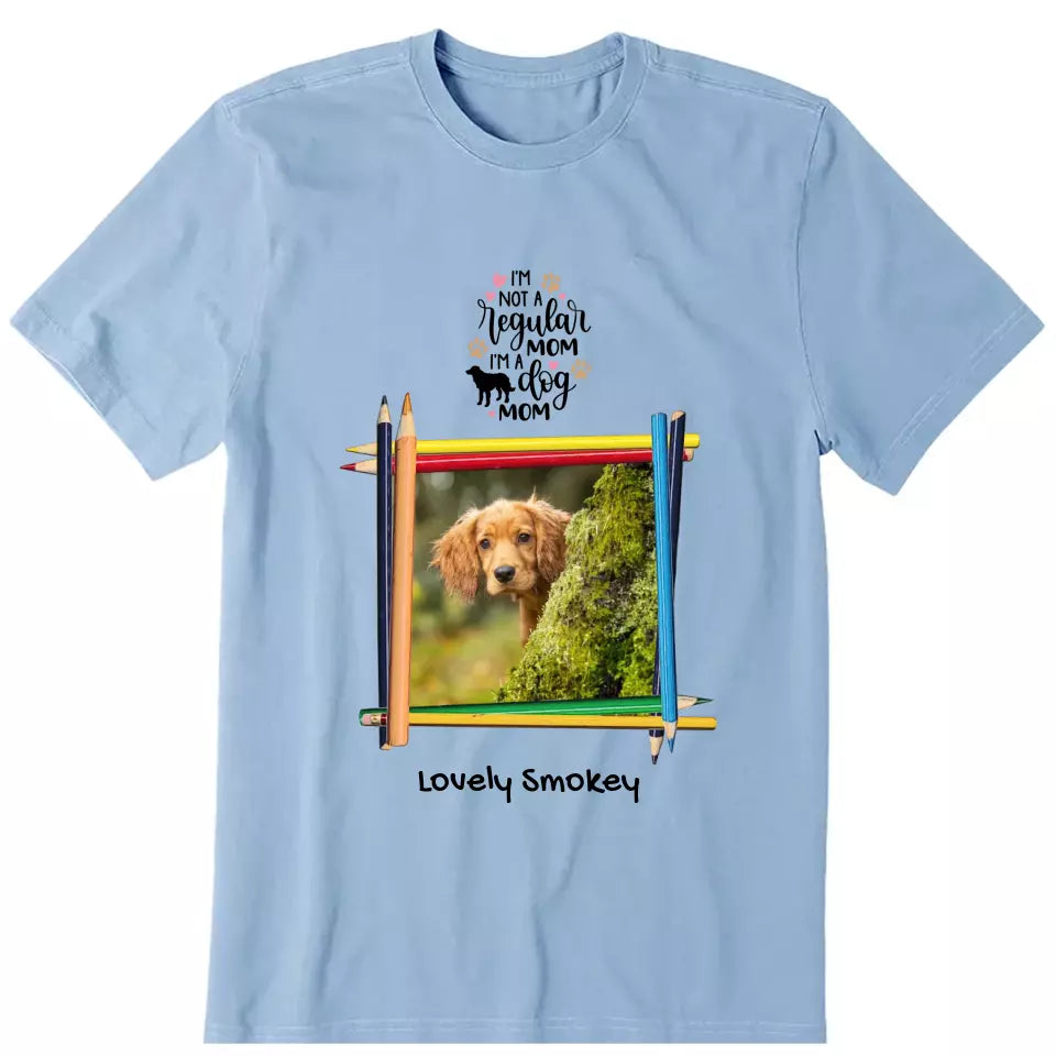 Dog Pencil Frame Photo Upload Personalized T-Shirt - Photo, name, quote, can be customized