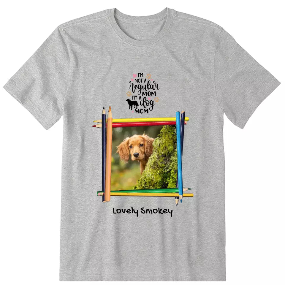 Dog Pencil Frame Photo Upload Personalized T-Shirt - Photo, name, quote, can be customized - Giftymize™️