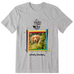 Dog Pencil Frame Photo Upload Personalized T-Shirt - Photo, name, quote, can be customized