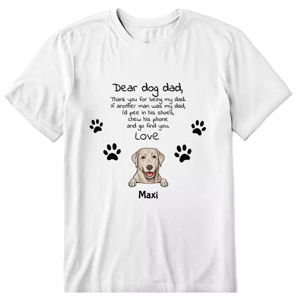 Funny Dog Dad Personalized T-Shirt - Dog, name, can be customized