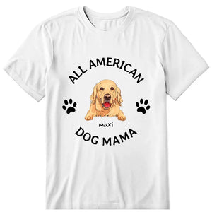 American Dog Mama Personalized T-Shirt - Dog, name can be customized