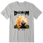 Halloween Dog Mom Personalized T Shirt - Dog, name, skin, dress, hair, background, text can be customized