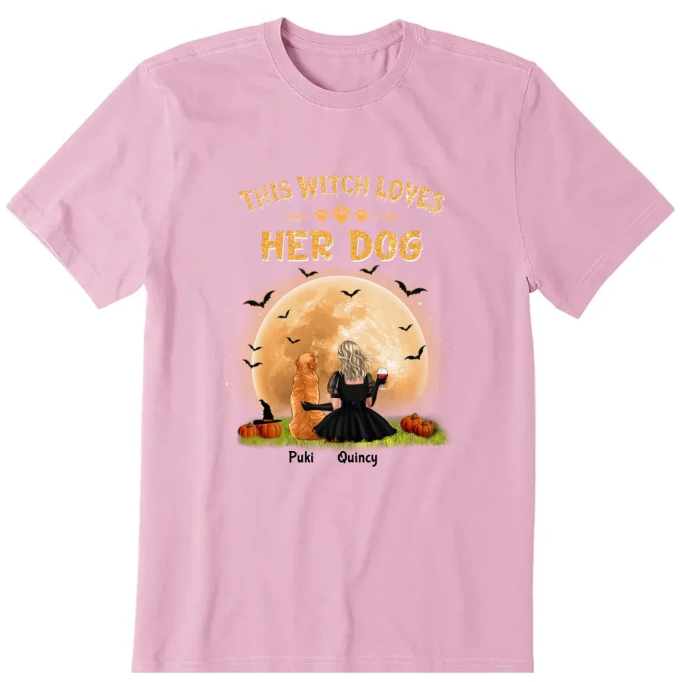 The Witch Love Dogs Personalized T-Shirt, Hoodie & Sweatshirt - Dog, name, skin, dress, hair, can be customized