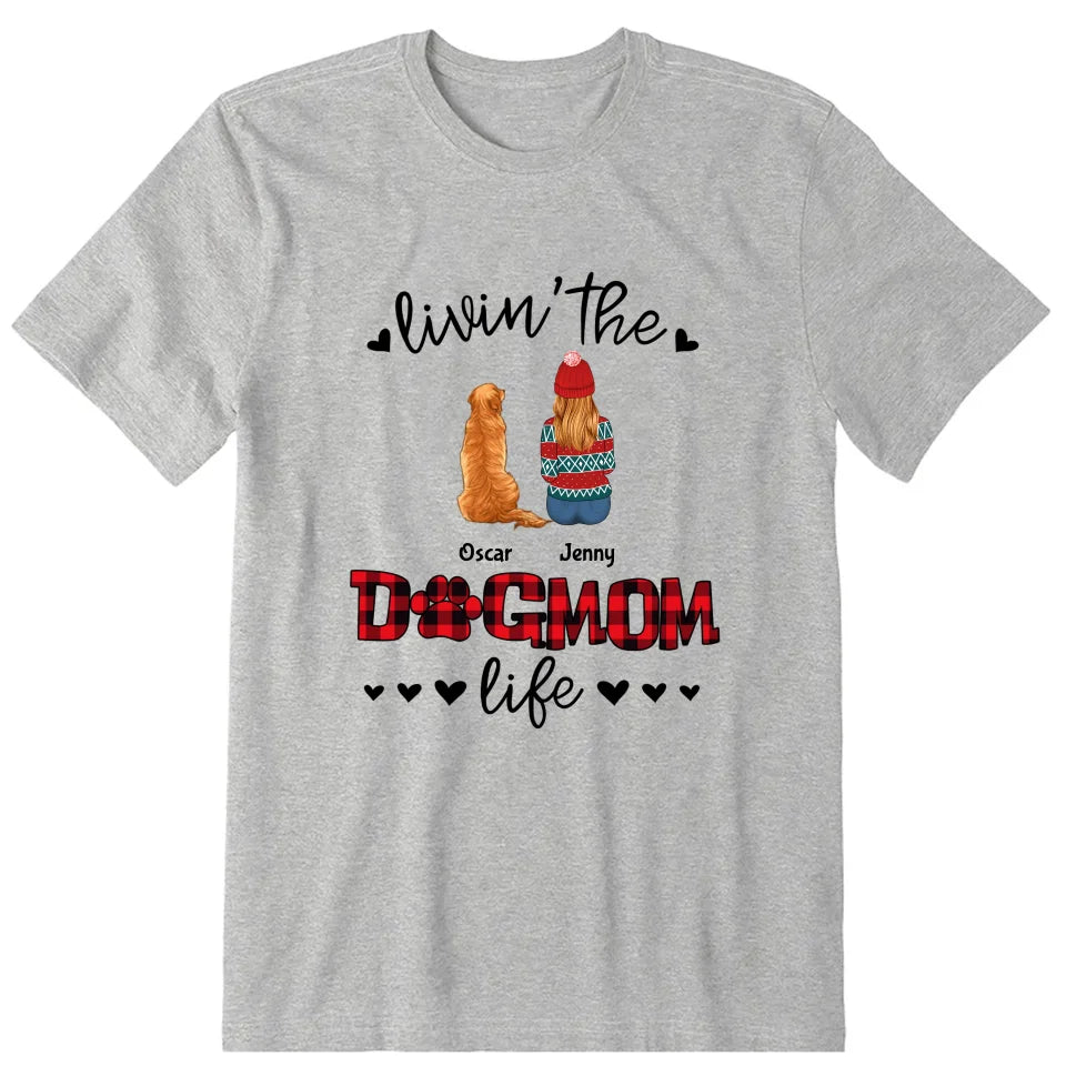 Living The Dog Mom Life Personalized T-Shirt, Hoodie & Sweatshirt - Name, skin, hair, dog, can be customized