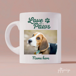 Love Has 4 Paws Upload Photo Personalized Mug - Photo, quote, name can be customized