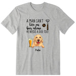 Man Live On Beer & Dog Personalized T-Shirt, Hoodie & Sweatshirt - Dog, name, beer can be customized