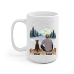 Man and Dogs Personalized Mug - Name, skin, hair, dog, background, quote can be customized - Giftymize™️