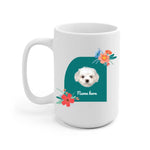 Dog Flower Window Frame Personalized Mug - Photo, name, dog can be customized