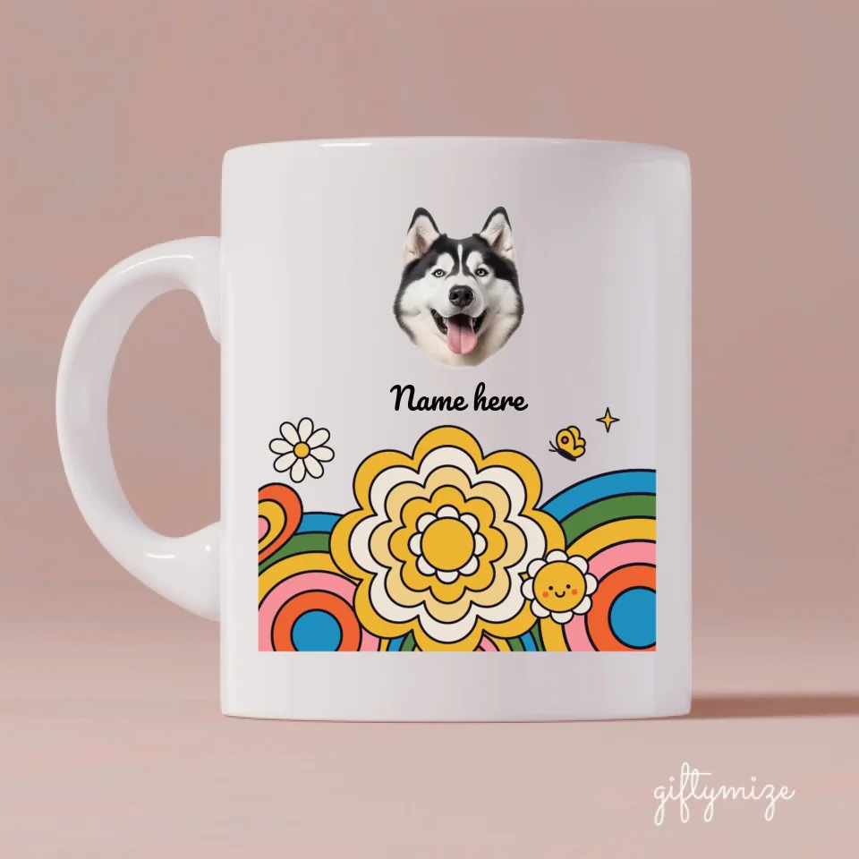 Rainbow Dog Lover Personalized Mug - Photo, name, dog can be customized