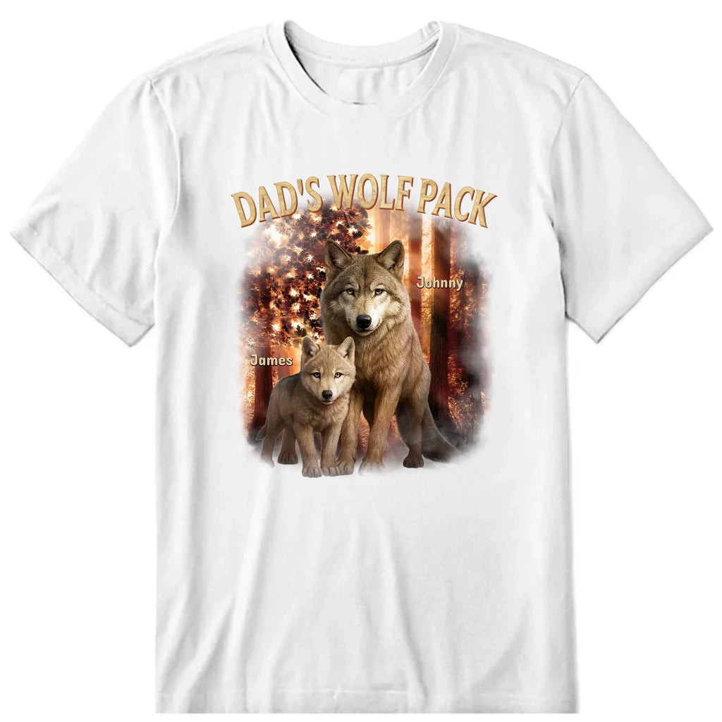 Father's Wolf Pack Personalized T-Shirt, Hoodie & Sweatshirt - Name, wolf pack can be customized