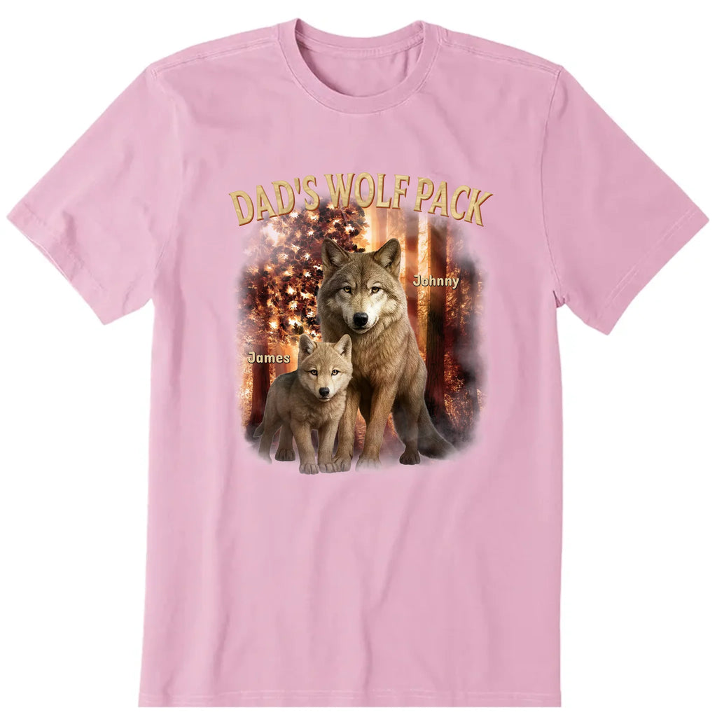 Father's Wolf Pack Personalized T-Shirt, Hoodie & Sweatshirt - Name, wolf pack can be customized