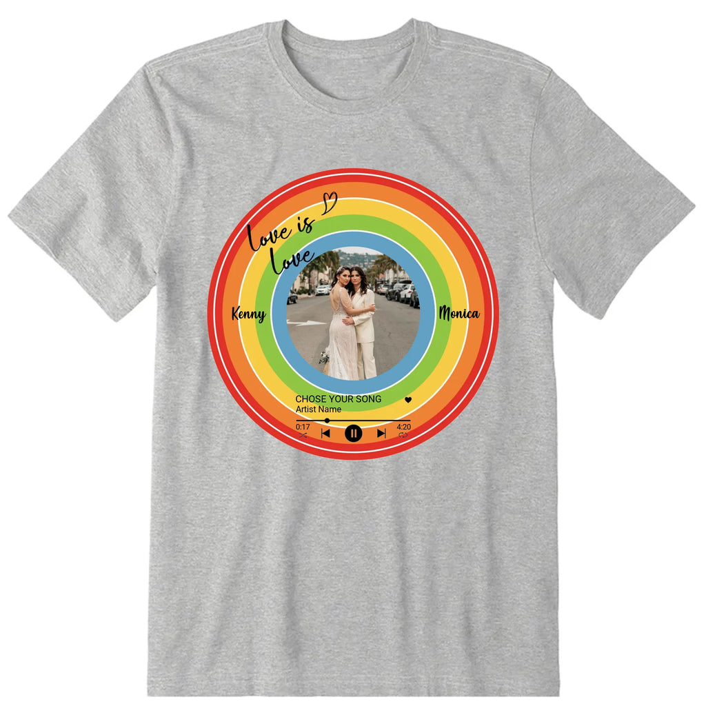 The Song Of Us LGBT Personalized T-Shirt, Hoodie & Sweatshirt - Song, name, song name, artist, song duration can be customized
