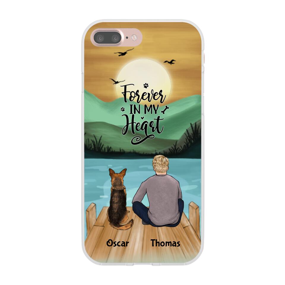 Man and Dogs Personalized Phone Case for iPhone - Name, Skin, Hair, Dog, Background, Quote can be customized