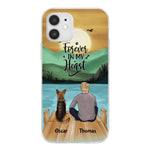 Man and Dogs Personalized Phone Case for iPhone - Name, Skin, Hair, Dog, Background, Quote can be customized