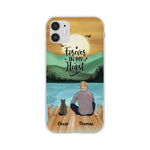 Man and Cats Personalized Phone Case for iPhone - Name, Skin, Hair, Cat, Background, Quote can be customized