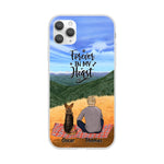 Chilling Man and Dogs Personalized Phone Case for iPhone - Name, Skin, Hair, Dog, Background, Quote can be customized
