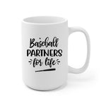 Baseball Couples For Life Personalized Mug - Name, skin, clothes, hair, background, and quote can be customized