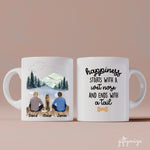 Two Men and Dogs Personalized Mug - Name, skin, hair, dog, background can be customized