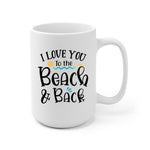 Beach Couple & Dogs Personalized Mug - Name, skin, hair, dog, background, quote can be customized