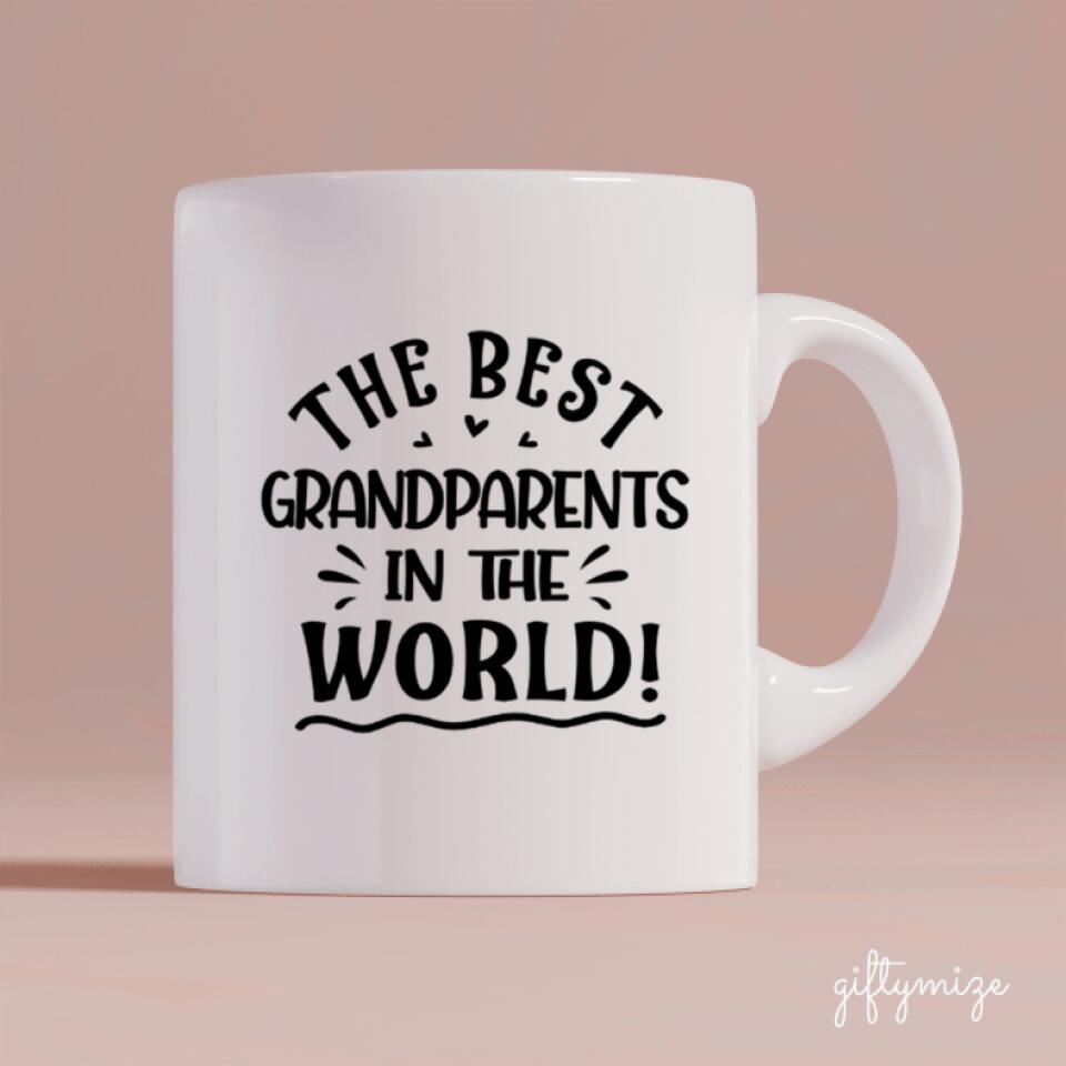 Grandparents & Dogs Personalized Mug - Name, skin, hair, dog, background, quote can be customized