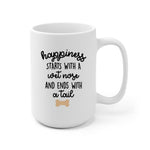 Hippie Girl and Dogs Personalized Mug - Name, skin, clothes, accessories, dog, name, quote, background can be changed